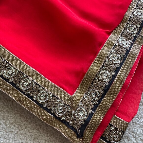 [NEW] Indian Pakistani Lehenga Choli Skirt Modern Black Gold Red XS/S - Picture 13 of 13